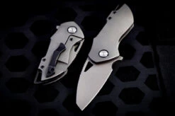 Grissom Knife And Tool Riverstone Frame Lock Titanium/Black Accents Knife 2.5" M390 Stonewash