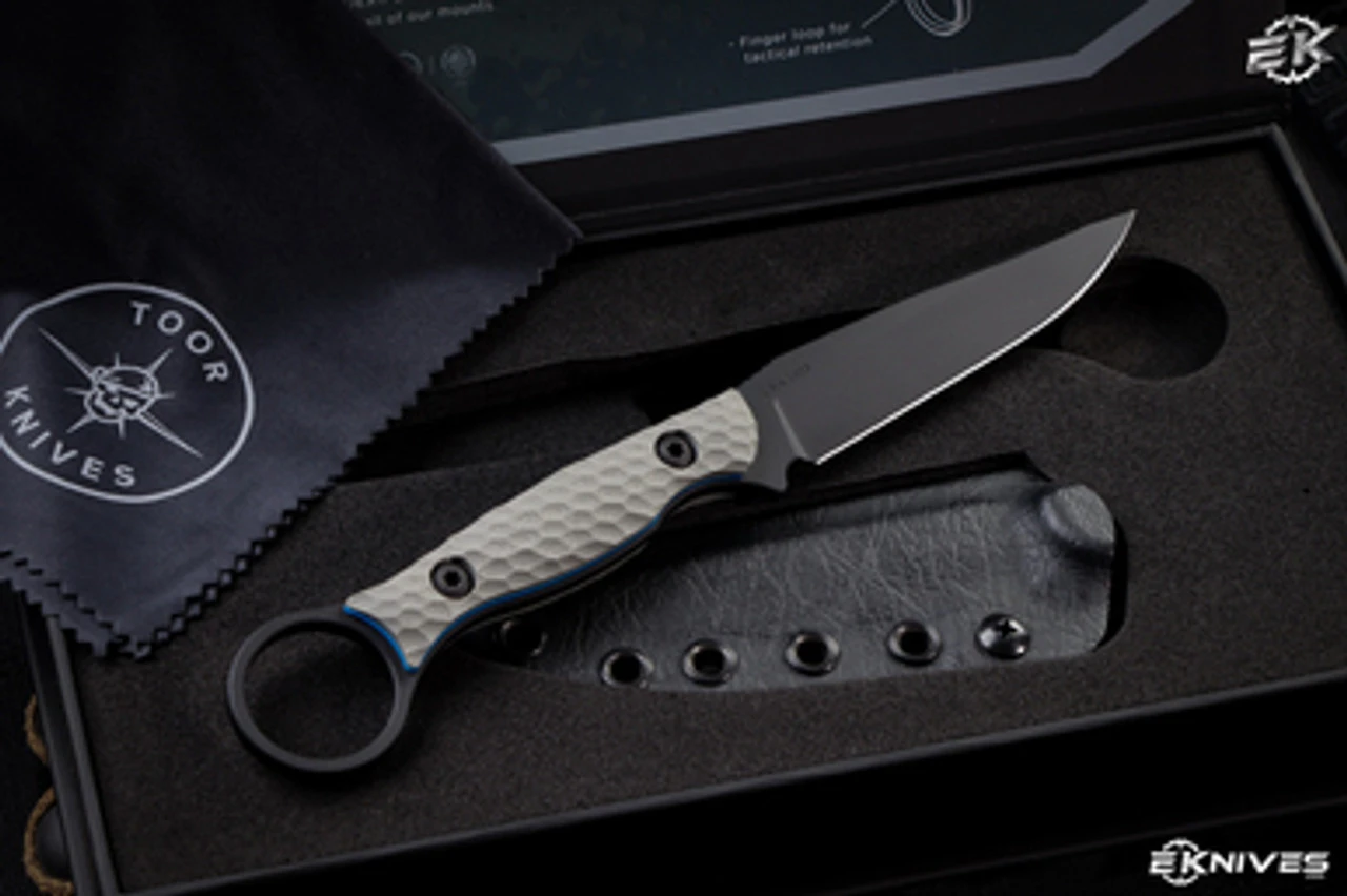 Toor Knives Anaconda Fixed Blade Knife Stealth Grey G10 3.75" Black Drop Point 4 Toor Knives Anaconda Fixed Blade Knife Stealth Grey G10 3.75" Black Drop Point - Image 2