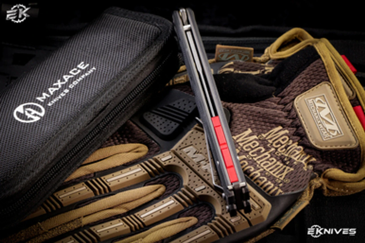 Maxace Banshee V2 Balisong Knife Black G10/Red Spacers 4.7" Satin Drop Point 7 Maxace Banshee V2 Balisong Knife Black G10/Red Spacers 4.7" Satin Drop Point - Image 5