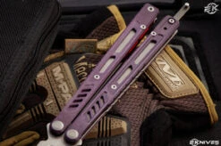 Maxace Banshee V2 Balisong Knife Purple G10/Red Spacers 4.7" Satin Drop Point -Best Knifes Shop img 7210 edit 57283.1642113409.386.513 33344.1644860236.386.513 43616.1647379317