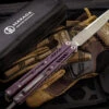 Maxace Banshee V2 Balisong Knife Purple G10/Red Spacers 4.7" Satin Drop Point