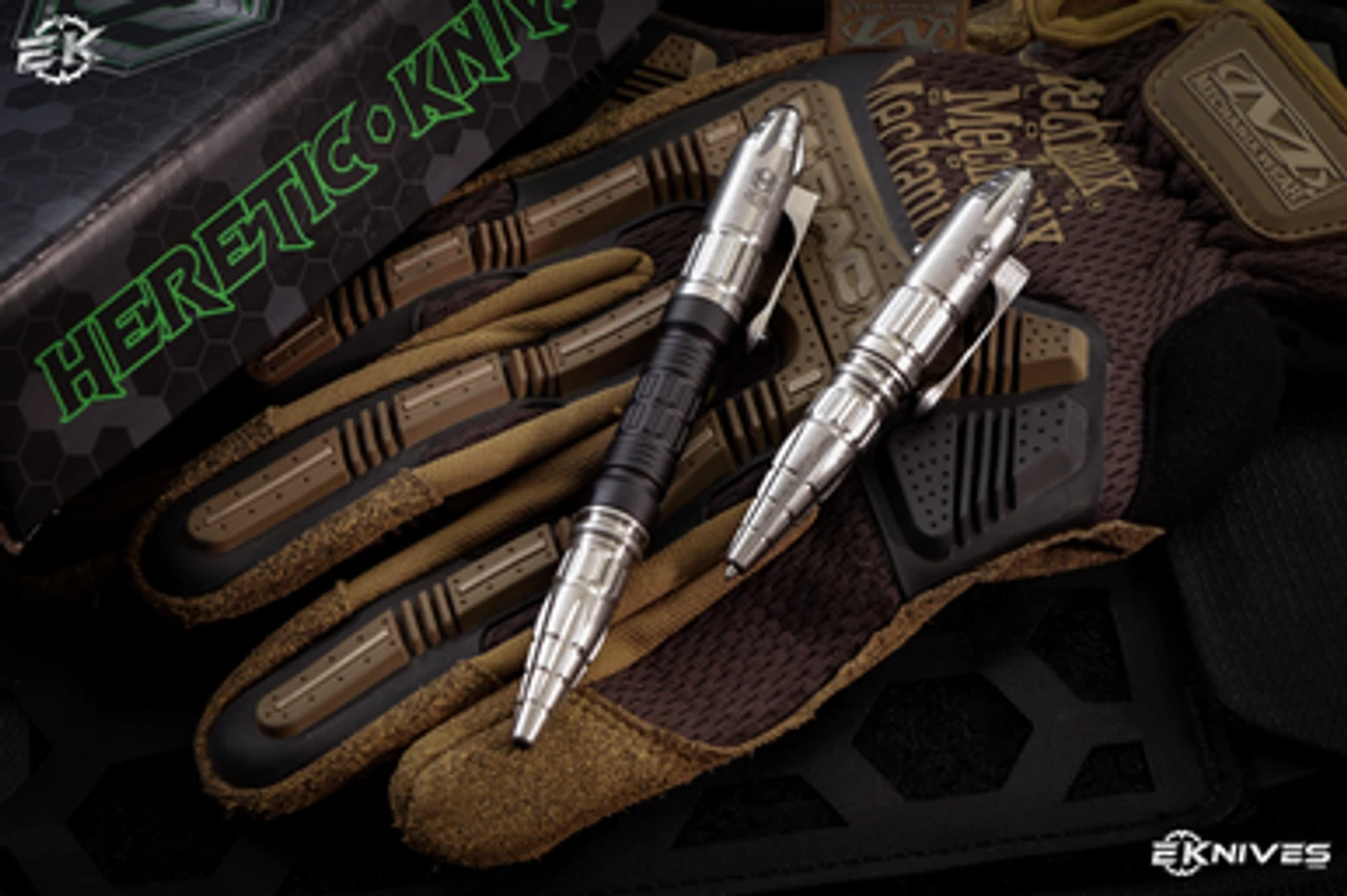 Heretic Knives "Thoth" Titanium/Black Aluminum Tactical Modular Bolt Action Pen 3 Heretic Knives "Thoth" Titanium/Black Aluminum Tactical Modular Bolt Action Pen
