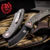 Red Horse Knife Works Hell Razor P Automatic Knife Carbon Fiber 3.6" Cleaver PVD Blade