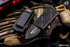 Microtech Exocet Money Clip OTF Black Knife Cali Legal 1.9" Black Dagger 157-1T