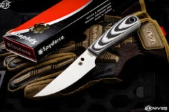 Spyderco Bow River Phil Wilson Fixed Blade Knife Black/Gray G10 4.4" Satin FB46GP