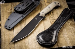 Bastinelli Knives "Silence" Fixed Blade Knife Micarta 7" Black